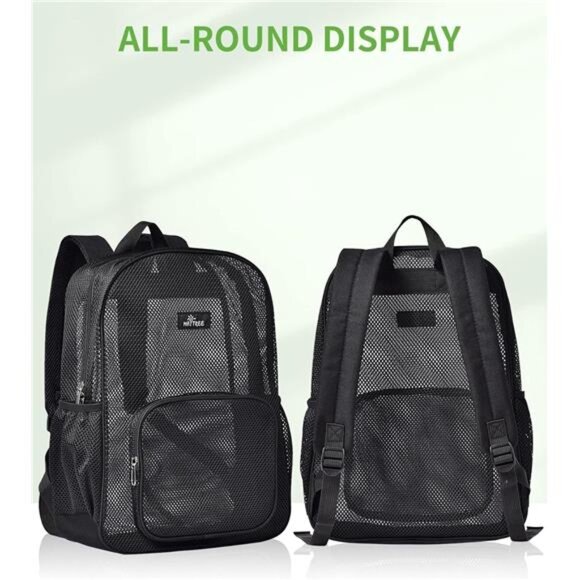 Mesh Backpack for School Beach Swimming Outdoor Fitness, Heavy Duty Mesh Bookbag - Picture 6 of 7
